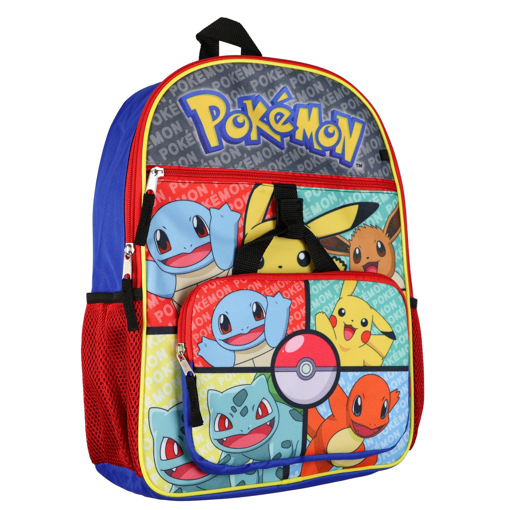 Pokemon 16" Backpack 5-Piece Set with Pencil Case and Keychain