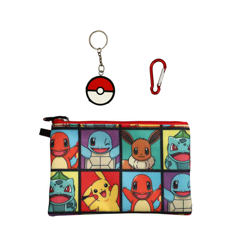 Pokemon 5 Piece Backpack Set Supply Case Key Chain Pendant Kids Backpack Set 16"