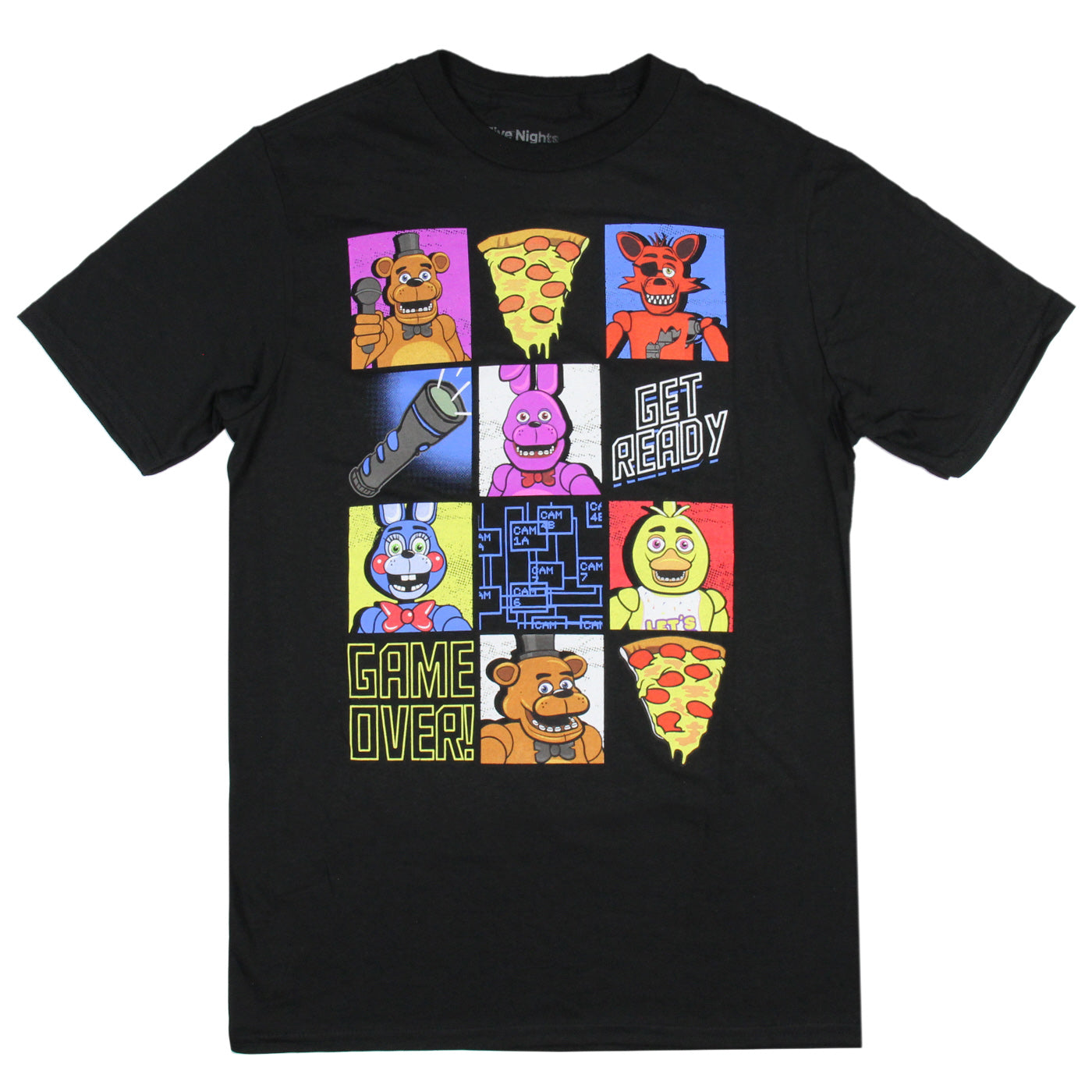 Five Nights at Freddy’s Shirt Boys' Get Ready Game Over Grid Design Top