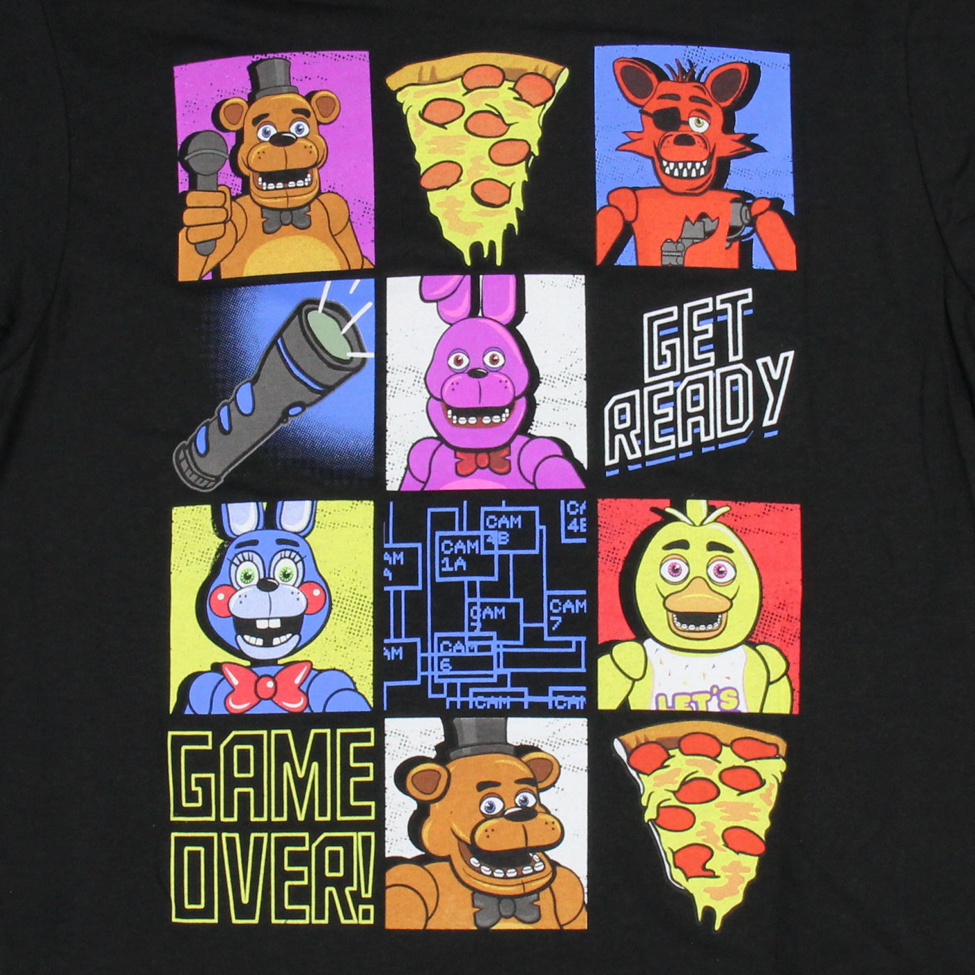 Five Nights at Freddy’s Shirt Boys' Get Ready Game Over Grid Design Top