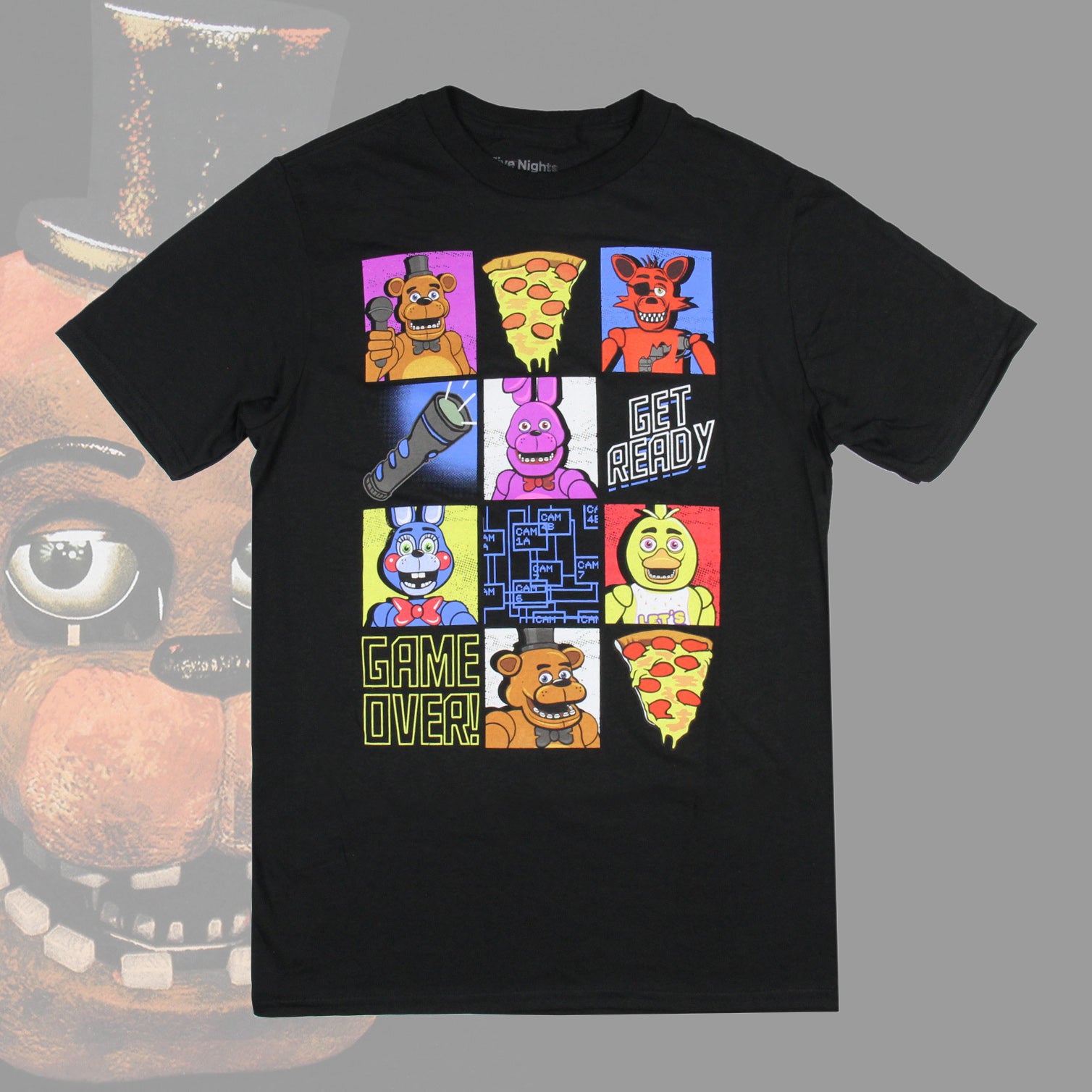Five Nights at Freddy’s Shirt Boys' Get Ready Game Over Grid Design Top