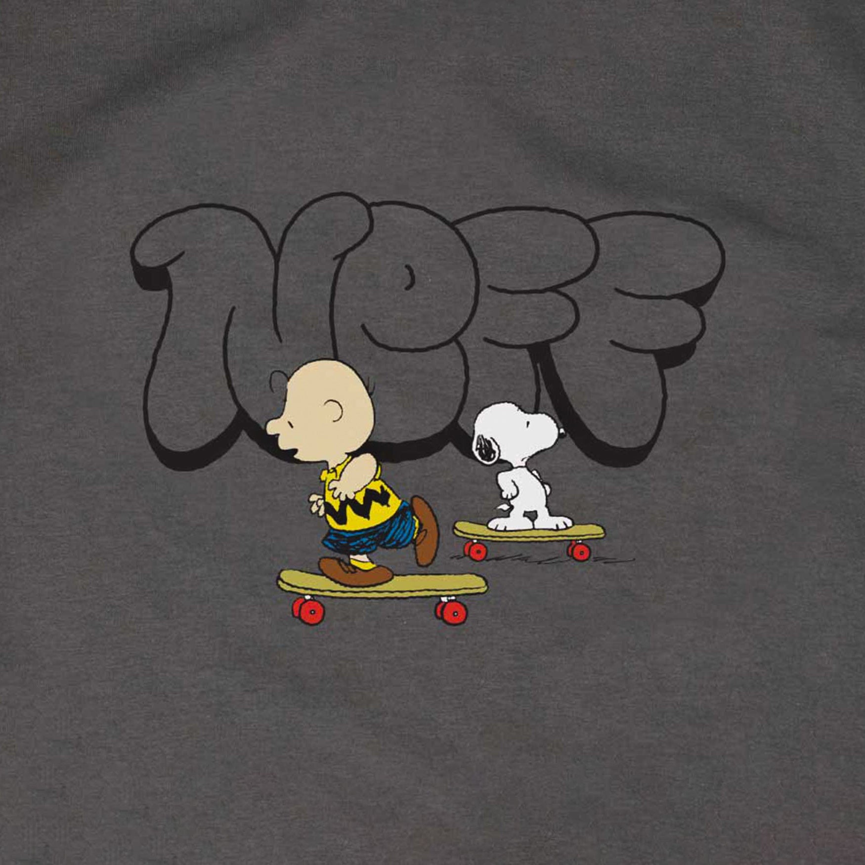 Neff Peanuts Men's Charlie Brown and Snoopy Skateboard Adventure T-Shirt