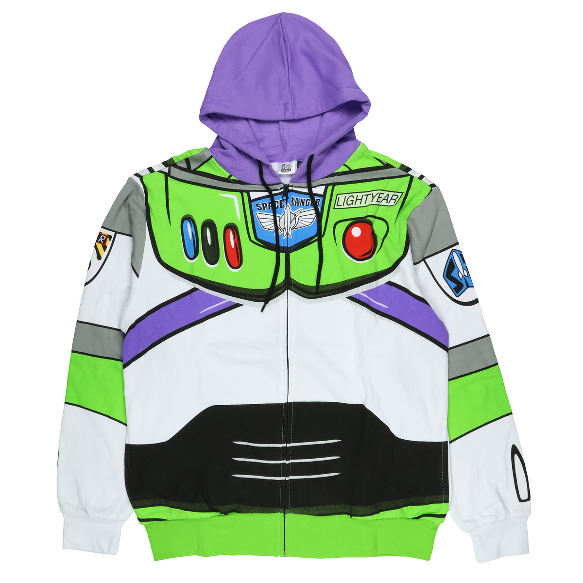 Disney Pixar Toy Story Men's I Am Buzz Lightyear Costume Adult Zip Hoodie (LG)