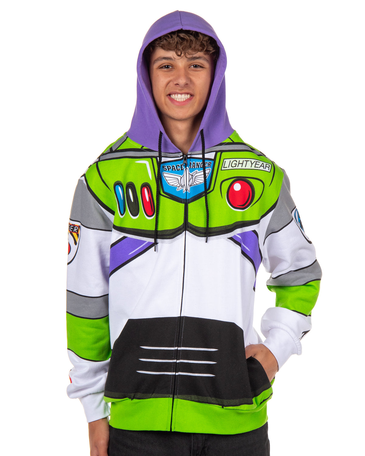 Disney Pixar Toy Story Men's I Am Buzz Lightyear Costume Adult Zip Hoodie (LG)