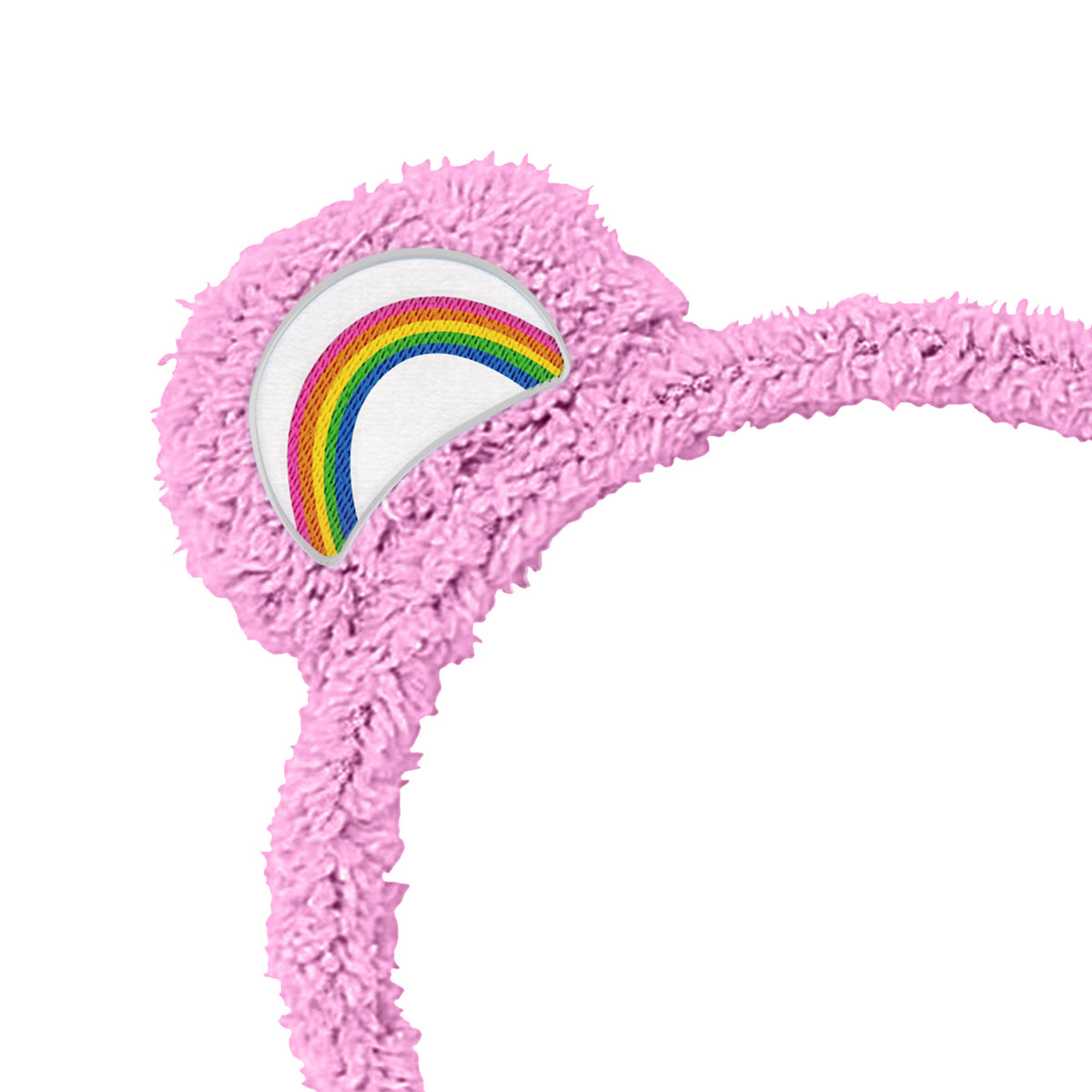 Care Bears Adult Sherpa Plush Costume Cosplay Headband with Ears, Belly Badges