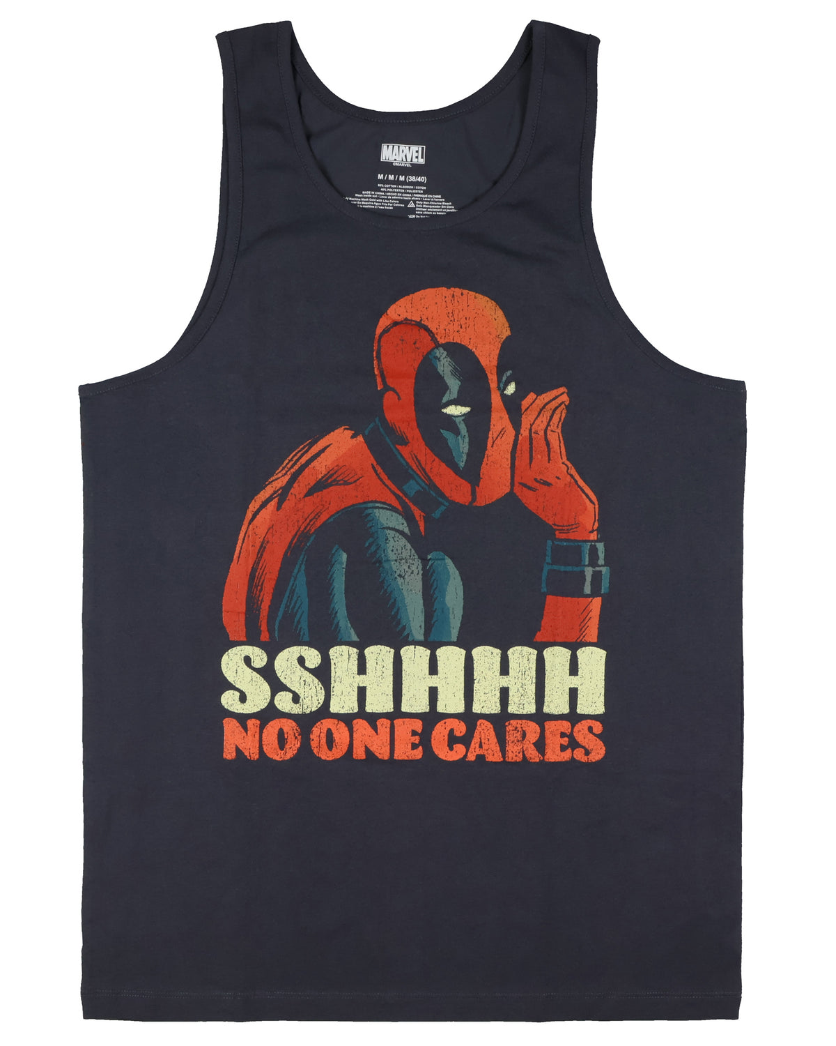 Marvel Deadpool Men's Sleeveless T-Shirt Sshhh No One Cares Tank Top