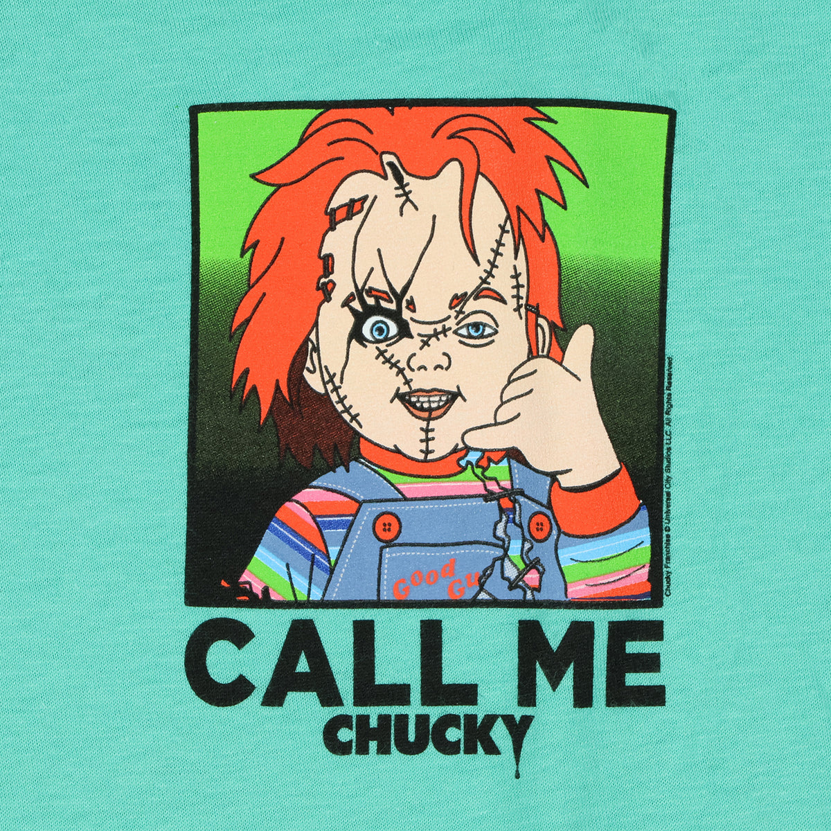 Chucky T Shirt Call Me Horror Movie Mens Adult Front Back Graphic Print