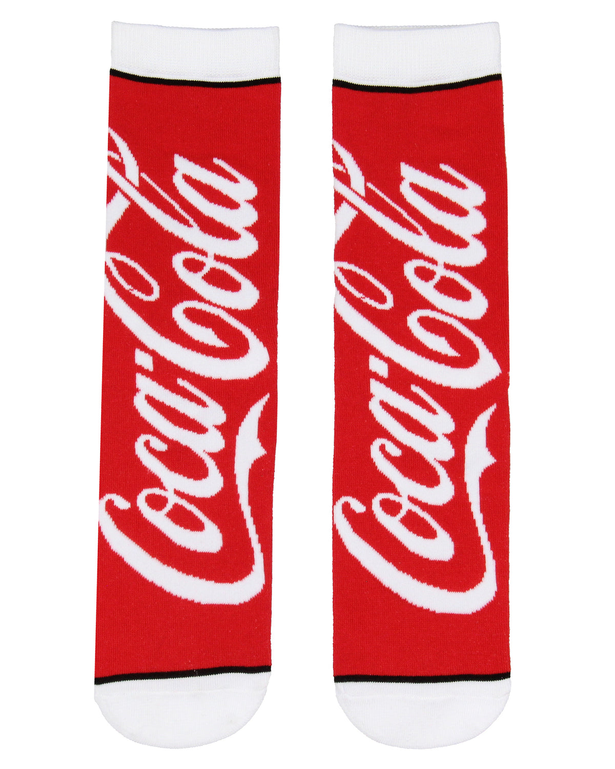 Coca-Cola Coke Crew Socks Bottles And Cans Soda Pop Drink Print 2 Pack