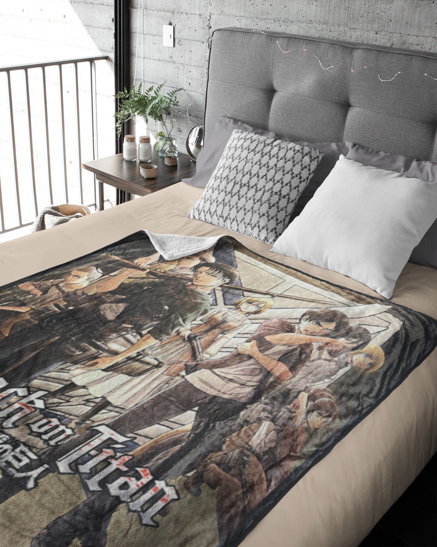 Attack On Titan Underground Chapel Scene Historia Eren Throw Blanket 62' X 44"