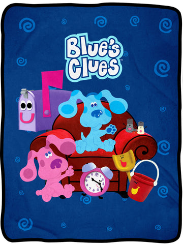 Blue's Clues Classic Character Group Photo Blanket 46"x60" Flannel Fleece Throw