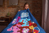 Blue's Clues Classic Character Group Photo Blanket 46"x60" Flannel Fleece Throw