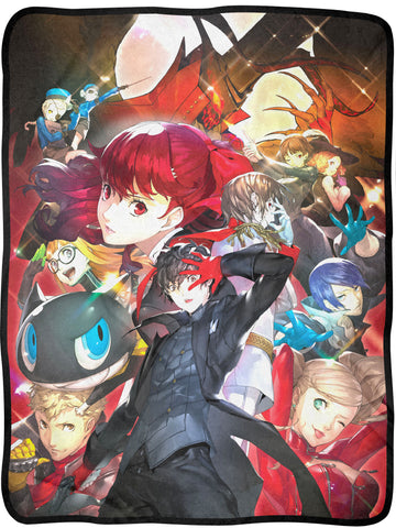 Persona 5 Video Game Royal Poster Print Fleece Throw Blanket 45" x 60"