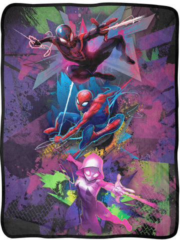 Marvel Spider-Man Into the Spider-Verse Super Soft Fleece Throw Blanket 45 x 60"