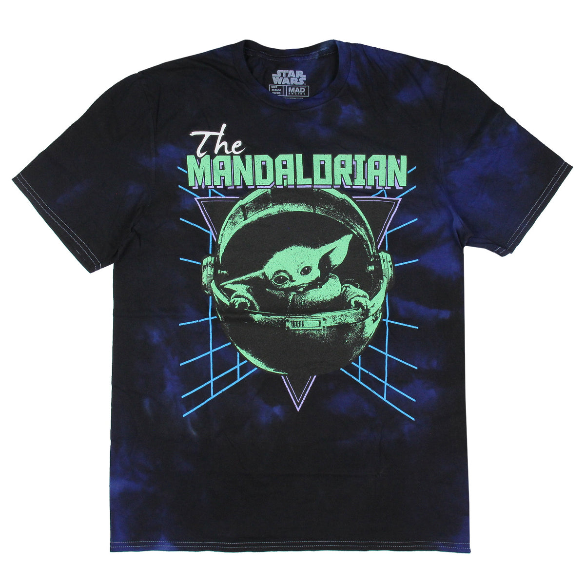 Star Wars Mens' The Mandalorian Transport Pod Dark Mode Tie-Dye T-Shirt