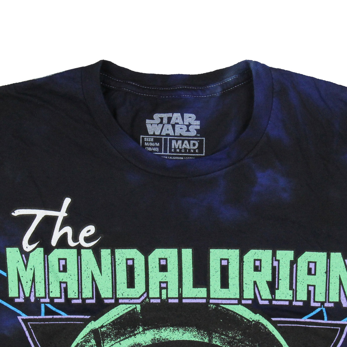 Star Wars Mens' The Mandalorian Transport Pod Dark Mode Tie-Dye T-Shirt