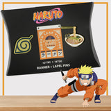 Naruto Anime Hidden Leaf Village Ichiraku Ramen Enamel Lapel Pin and Banner Set