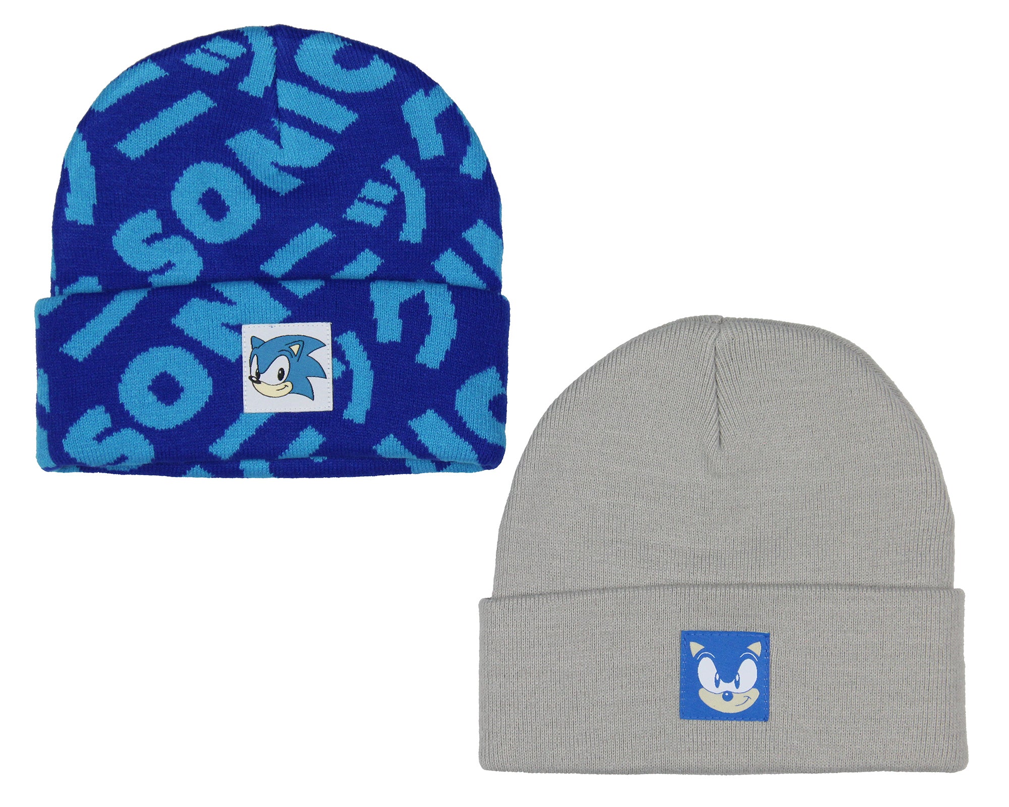 Sonic The Hedgehog 2-Pack Knit Cuffed Cold Weather Novelty Beanies Hat OSFM