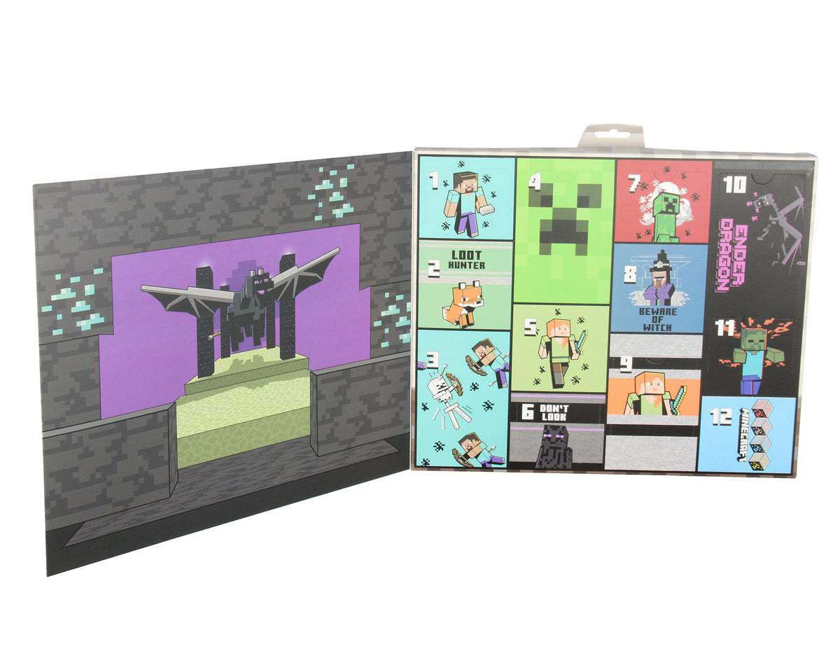 Minecraft Men's 12 Days of Socks Ankle and Crew Socks Mix and Match Gift Box Set
