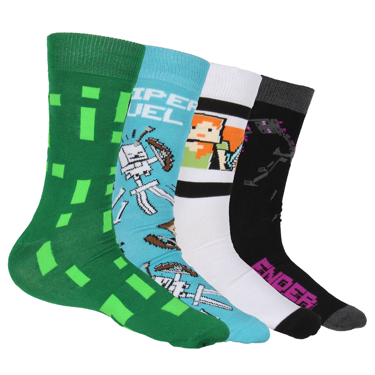 Minecraft Men's 12 Days of Socks Ankle and Crew Socks Mix and Match Gift Box Set