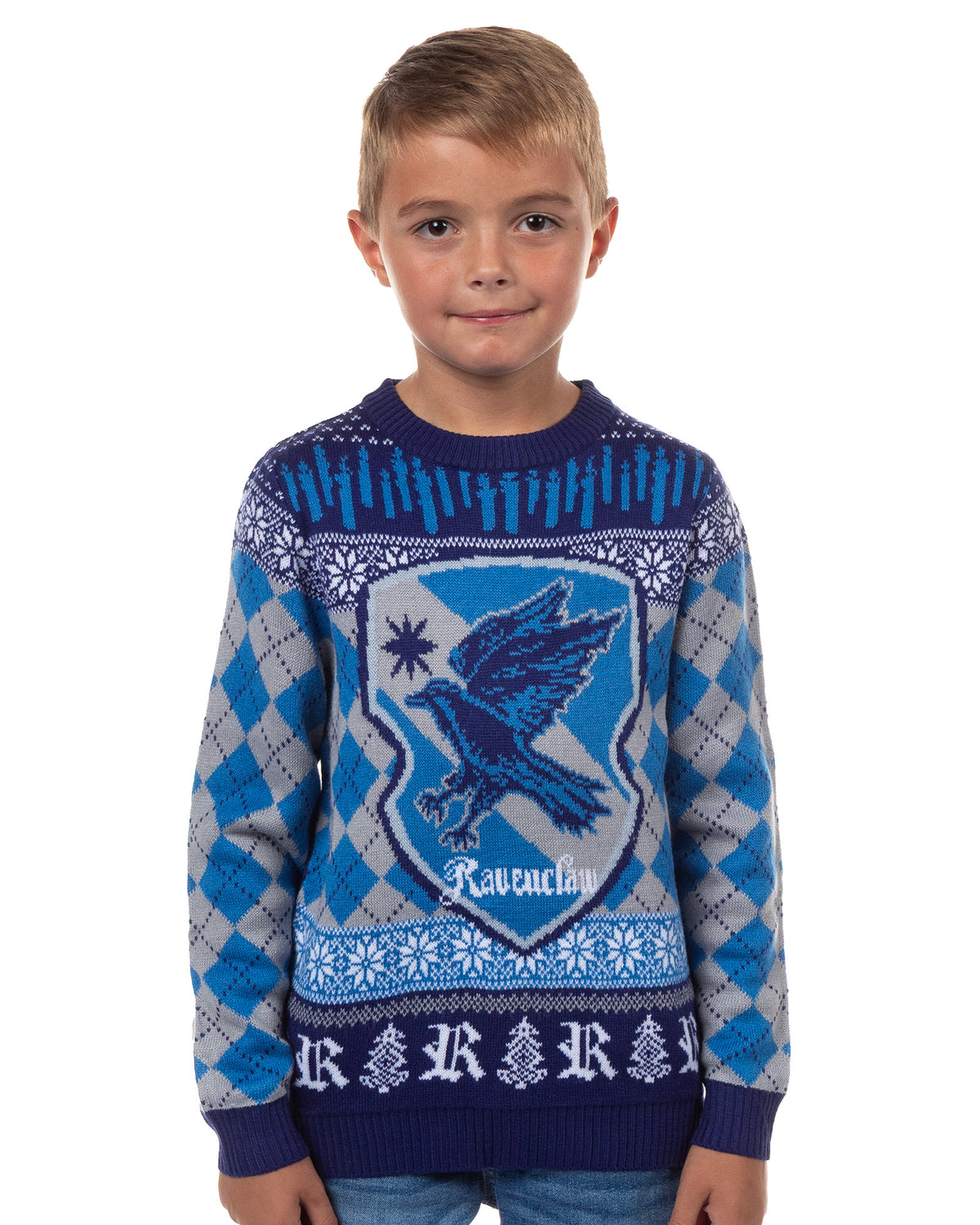 Harry Potter Ugly Sweater Kids House Crest Knit Christmas Pullover