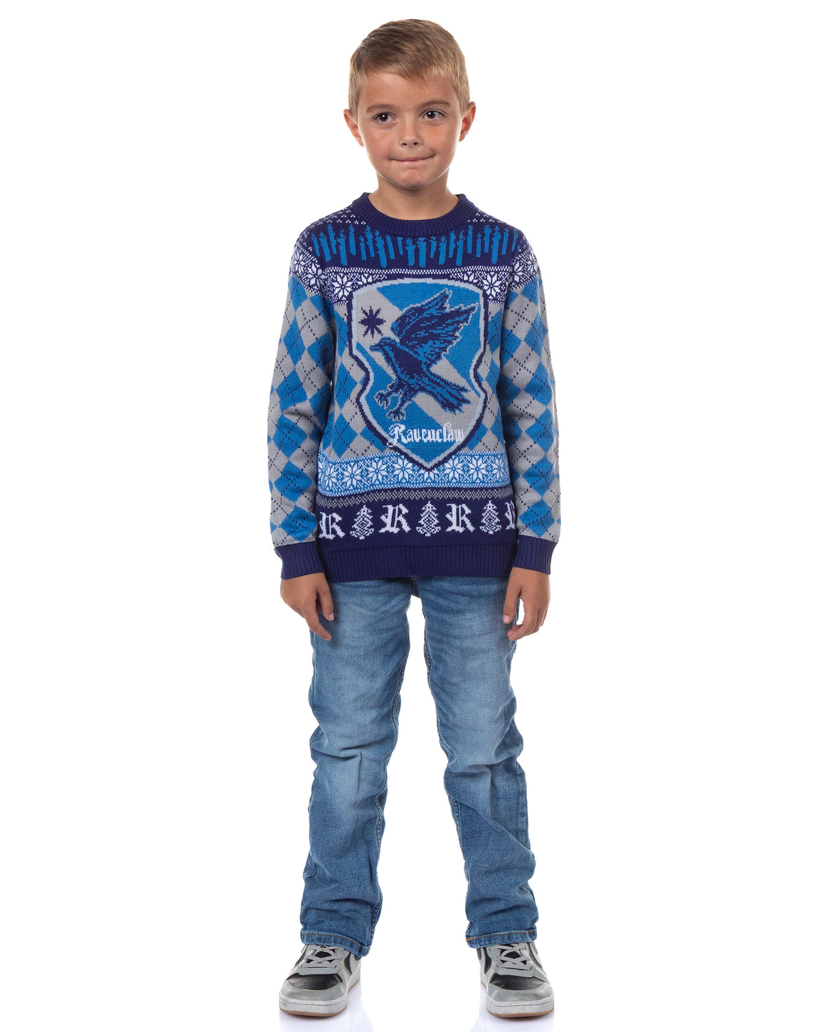 Harry Potter Ugly Sweater Kids House Crest Knit Christmas Pullover