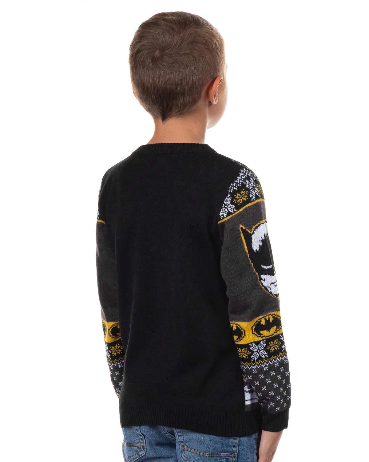 Batman Ugly Sweater Kids Bat Signal Fair Isle Christmas Knit Pullover