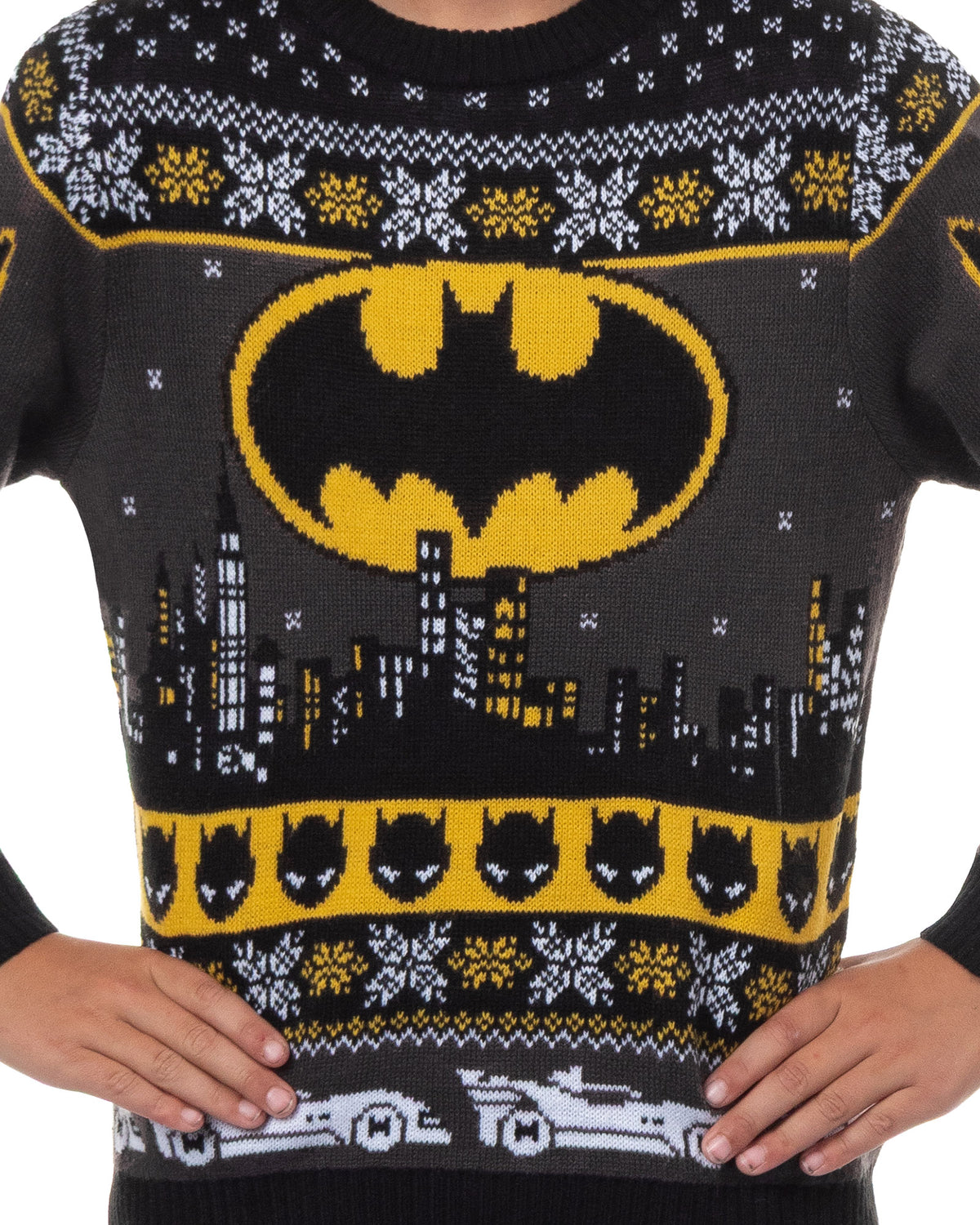Batman Ugly Sweater Kids Bat Signal Fair Isle Christmas Knit Pullover