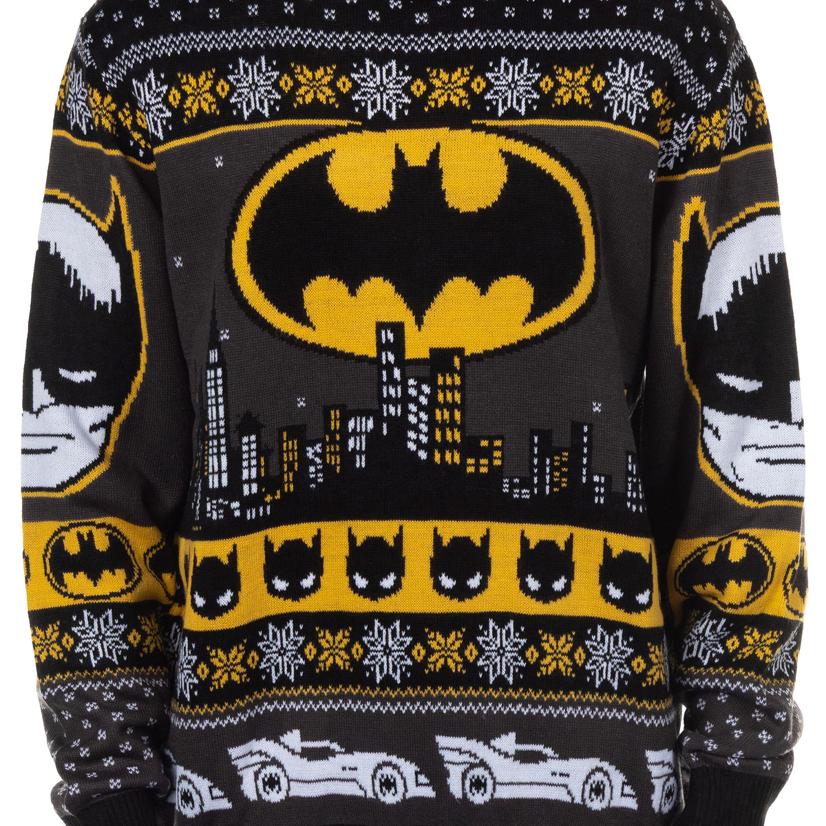 Batman Ugly Sweater Adult Bat Signal Holiday Knit Pullover