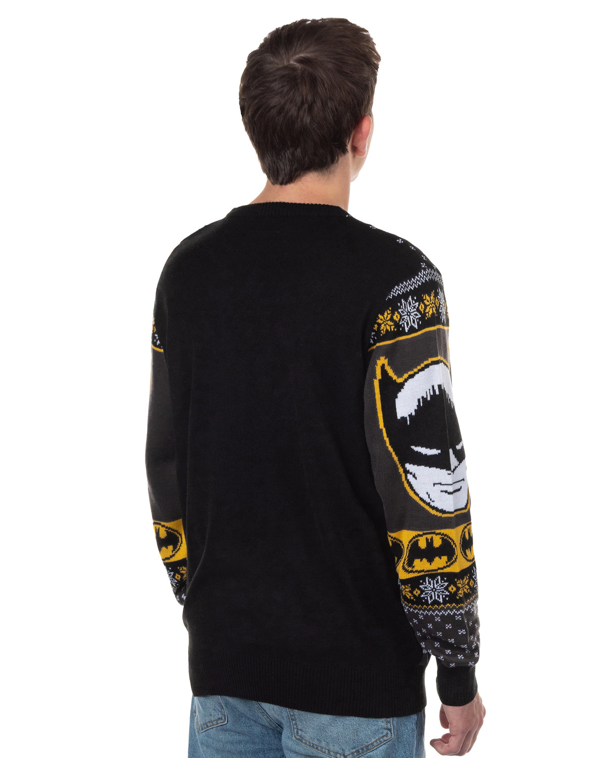 Batman Ugly Sweater Adult Bat Signal Holiday Knit Pullover