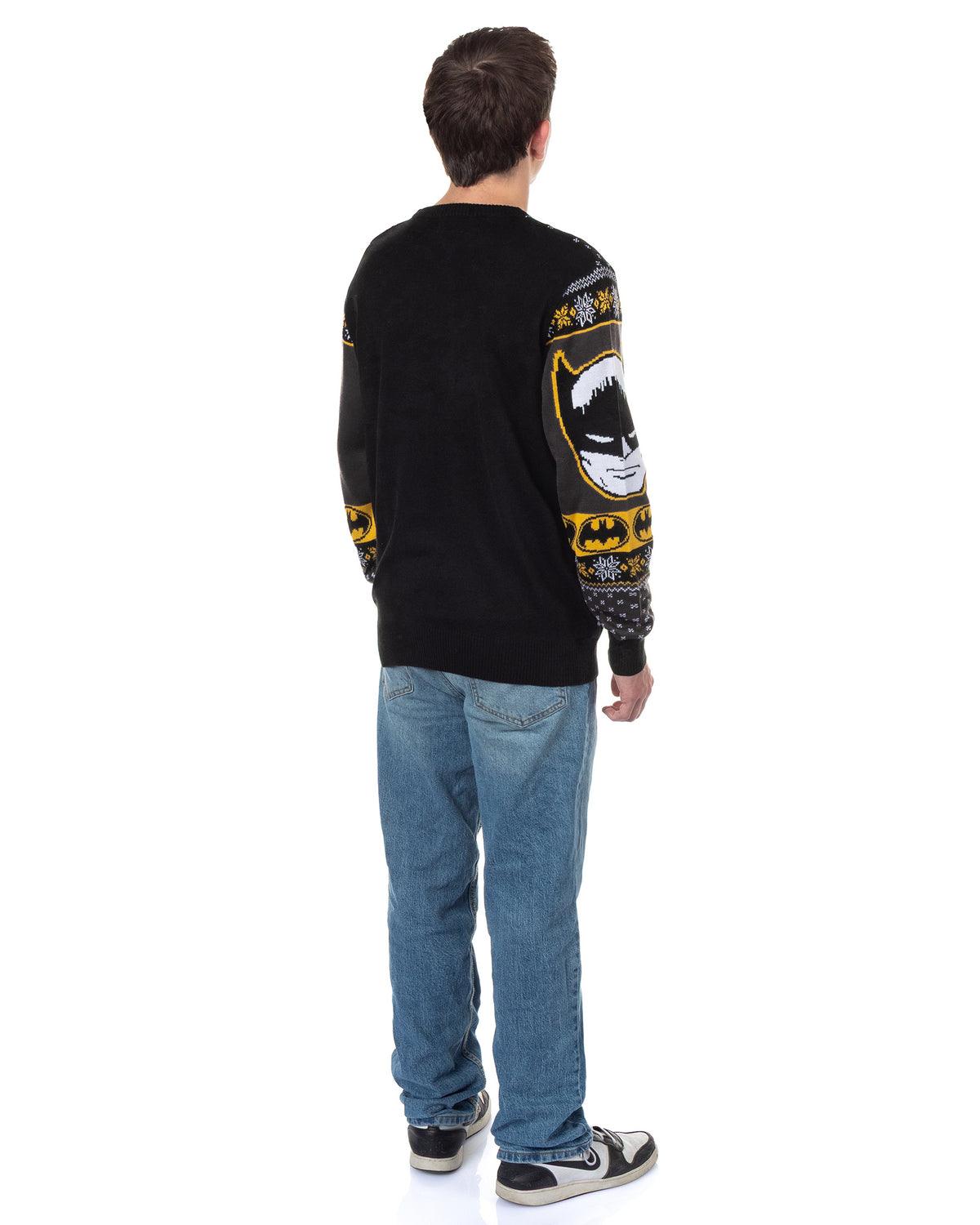 Batman Ugly Sweater Adult Bat Signal Holiday Knit Pullover