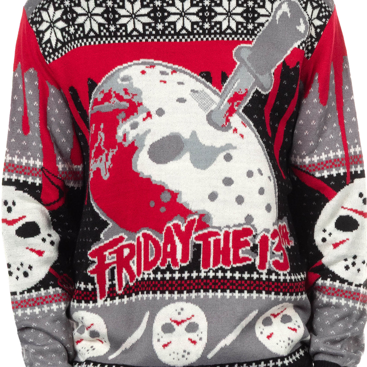 Friday the 13th Ugly Sweater Adult Hockey Mask Holiday Knit Pullover