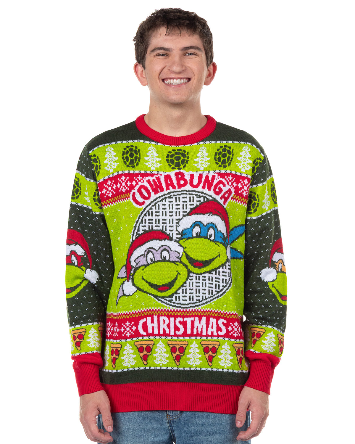 Teenage Mutant Ninja Turtles Ugly Sweater Adult Cowabunga Christmas Pullover