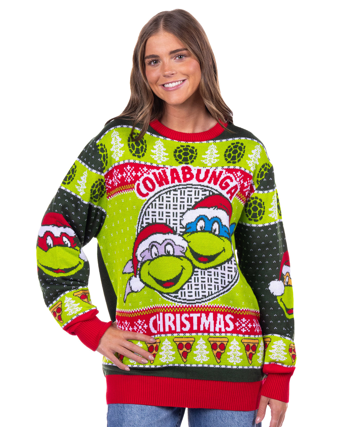 Teenage Mutant Ninja Turtles Ugly Sweater Adult Cowabunga Christmas Pullover