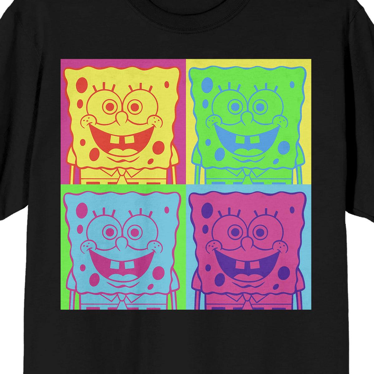 SpongeBob Squarepants T-Shirt Men's Color Block Grid Character Design Tee