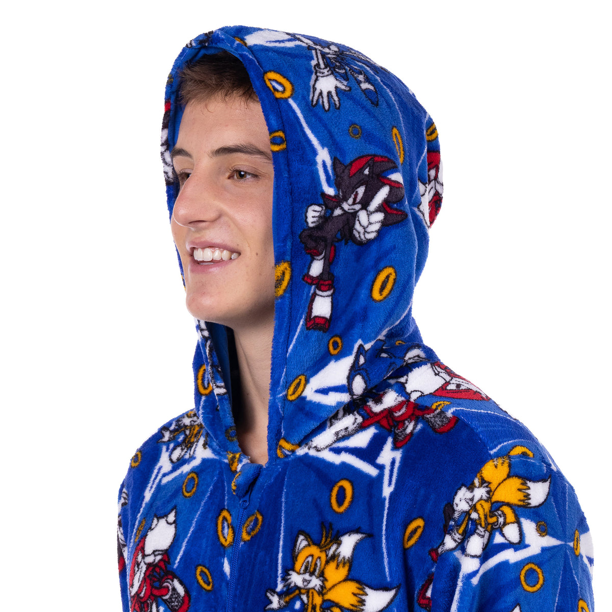 Sonic The Hedgehog Union Suit Character Design Adult Zip-Up Pajamas