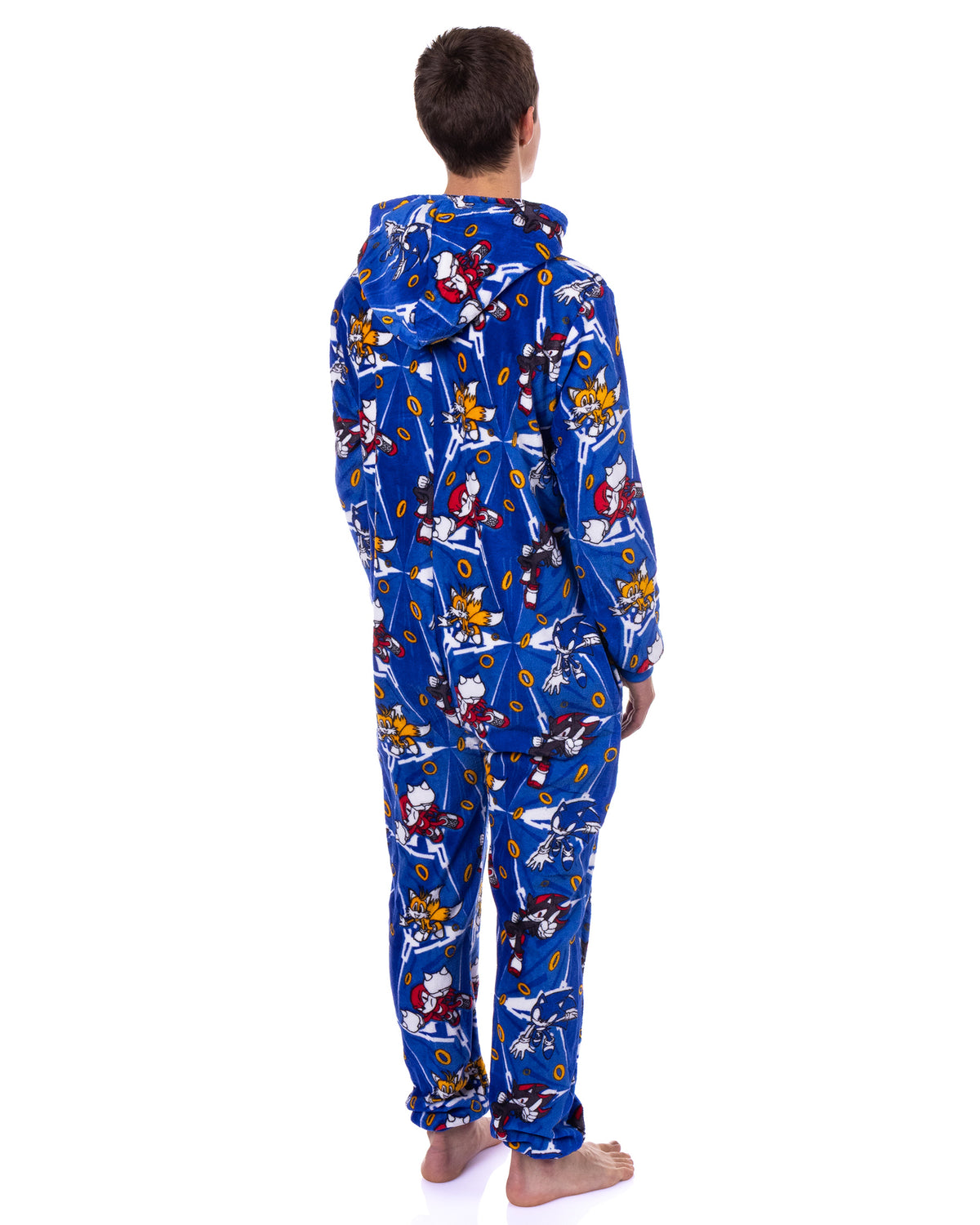 Sonic The Hedgehog Union Suit Character Design Adult Zip-Up Pajamas