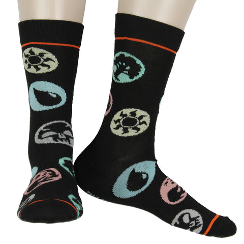Magic The Gathering Men's Colors Of Magic Symbols Allover Design Crew Socks