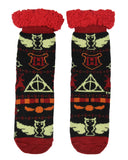 Harry Potter Women's Icons Knit Fleece Lined Slipper Crew Socks Shoe Size 5-10