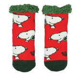 Peanuts Women's Snoopy Knit Fuzzy Fleece Lined Slipper Crew Socks Shoe Size 5-10