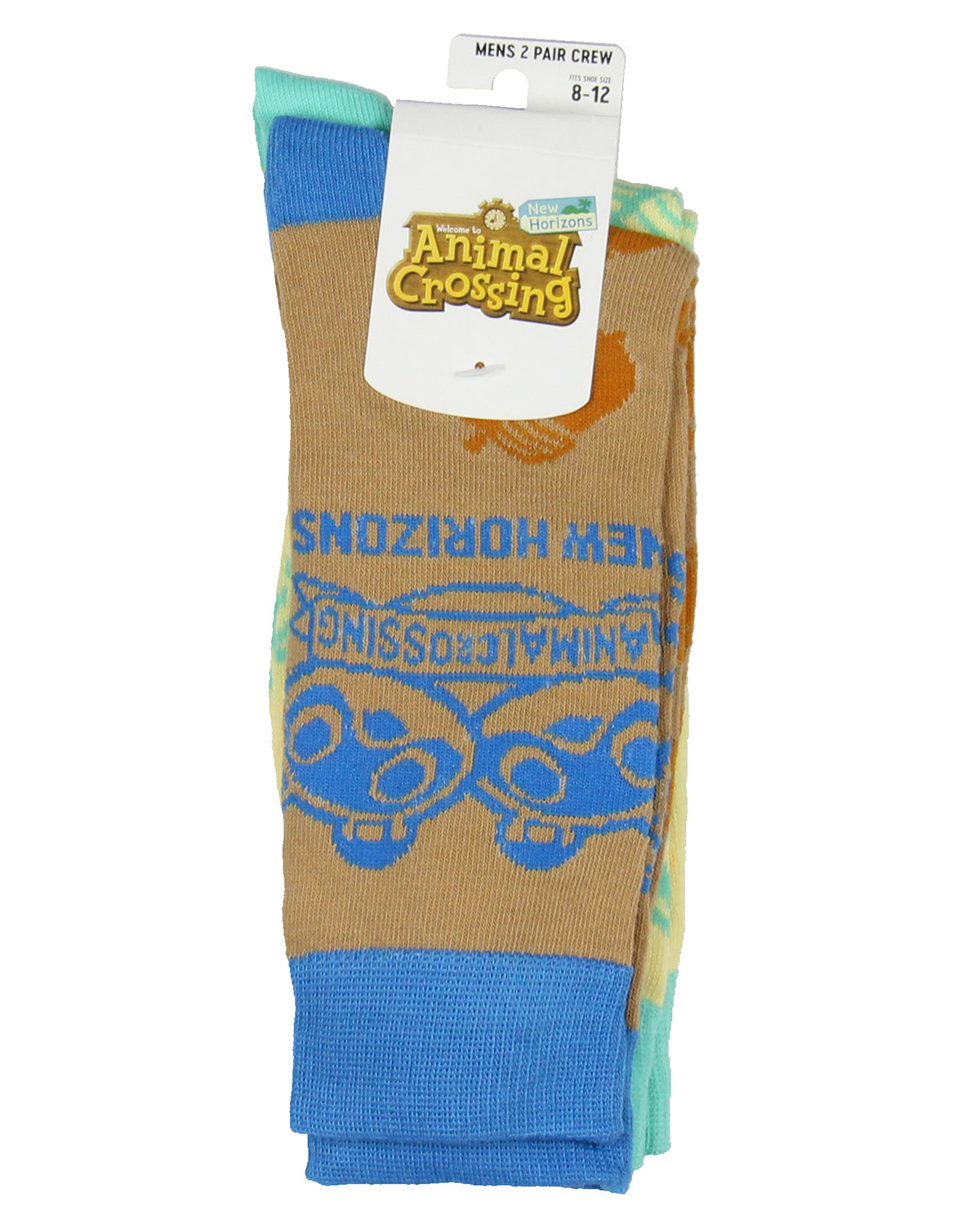Animal Crossing New Horizons Casual Novelty 2PK Men's Crew Socks Shoe Size 8-12