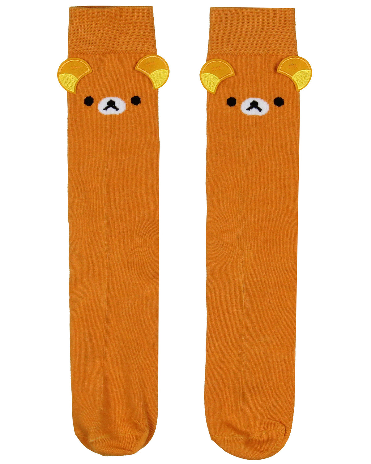 Rilakkuma Men's Face Design with 3D Ears Mid-Calf Crew Socks Shoe Sizes 8-12