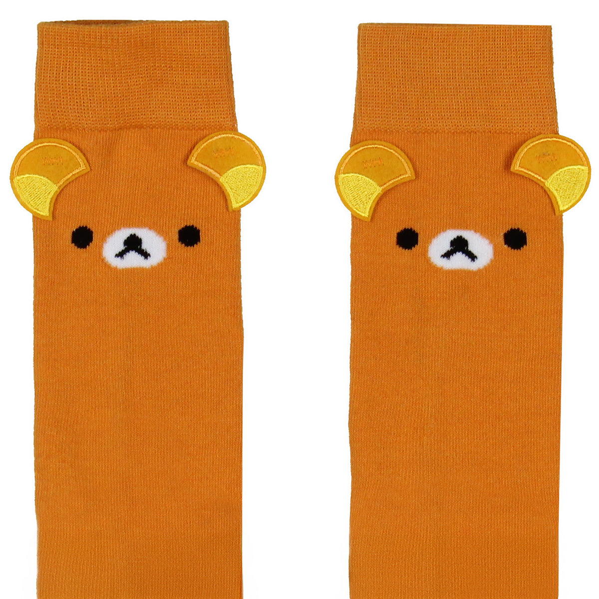 Rilakkuma Men's Face Design with 3D Ears Mid-Calf Crew Socks Shoe Sizes 8-12
