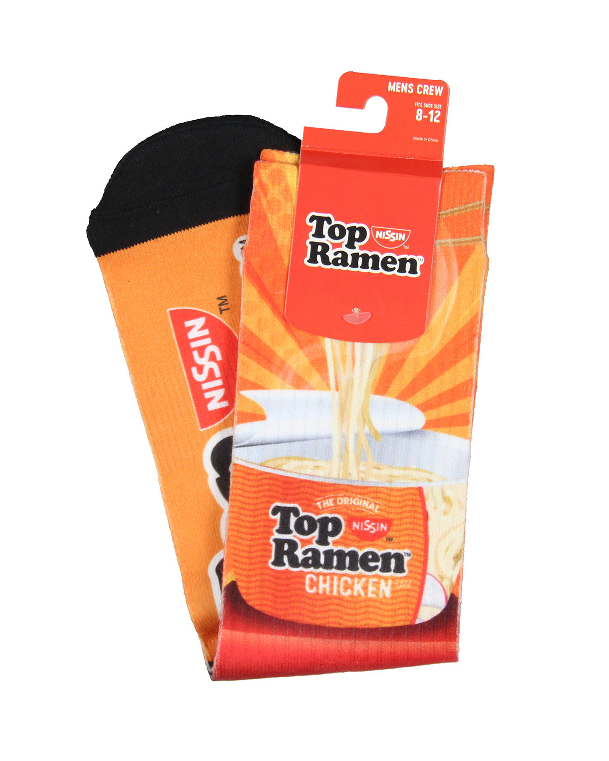 Nissin Top Ramen Men's Socks The Original Noodle Lunch Sublimated Crew Socks