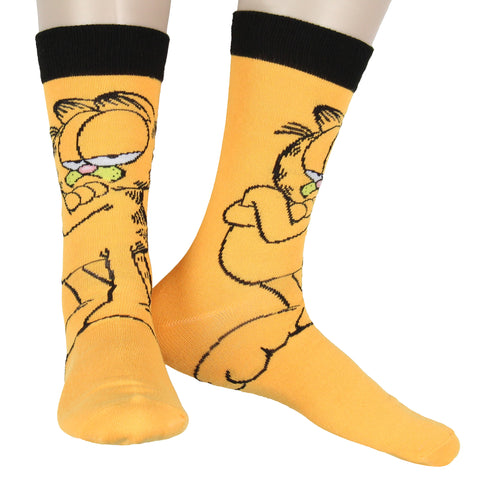 Garfield Comics Casual Novelty Men's Crew Socks Shoe Size 8-12