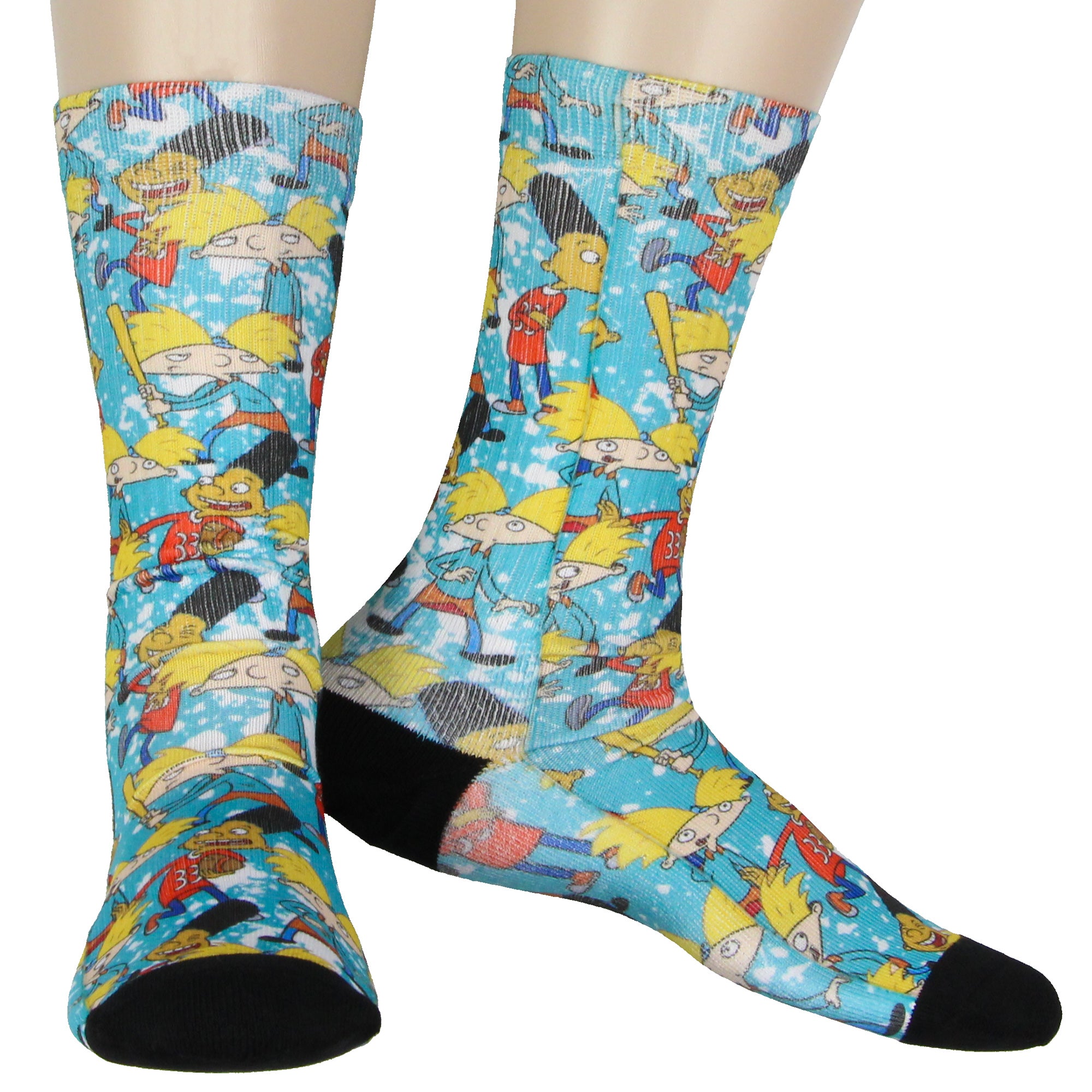 Hey Arnold! Cartoon Arnold and Gerald Men's Sublimated Crew Socks