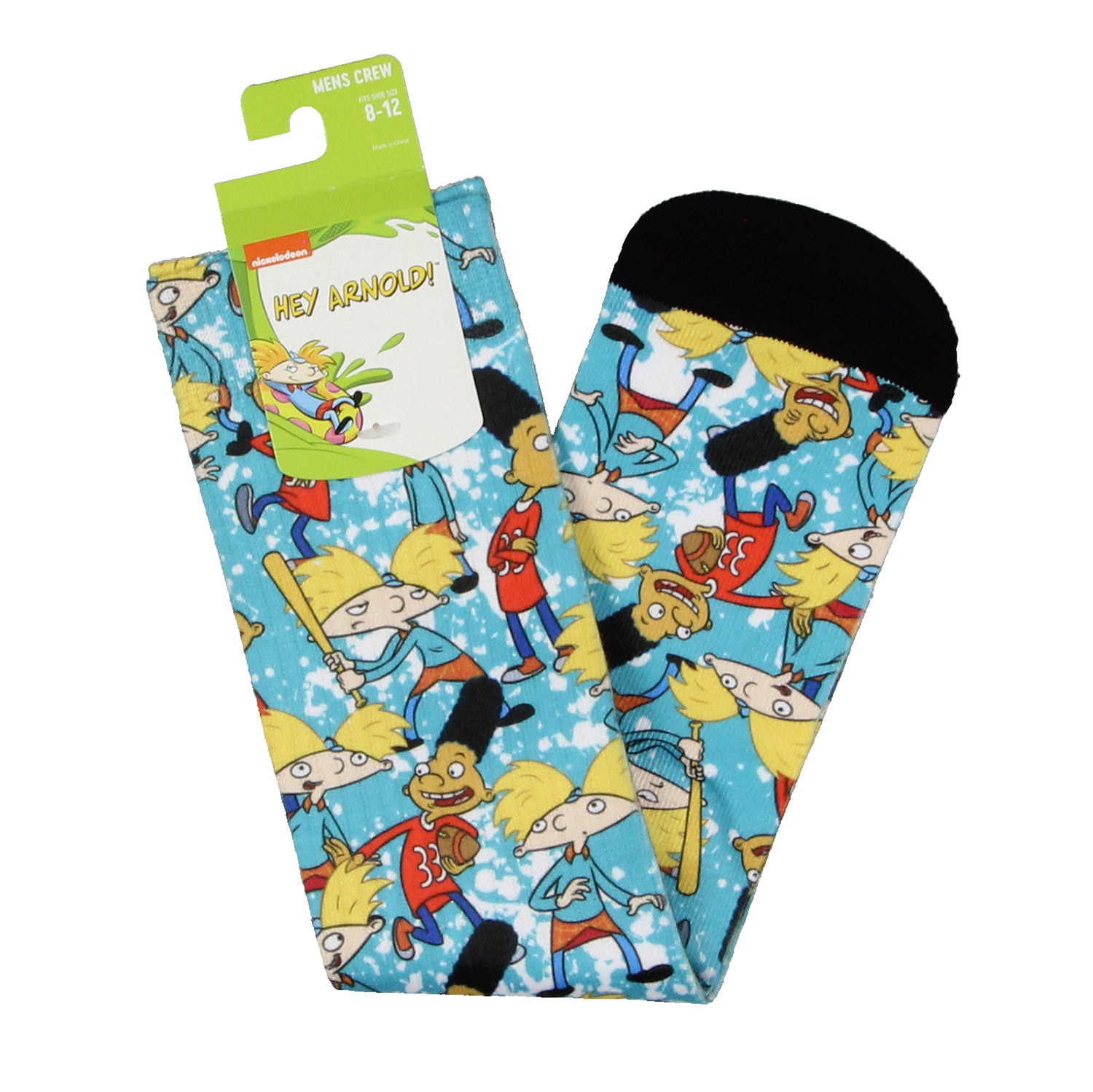 Hey Arnold! Cartoon Arnold and Gerald Men's Sublimated Crew Socks