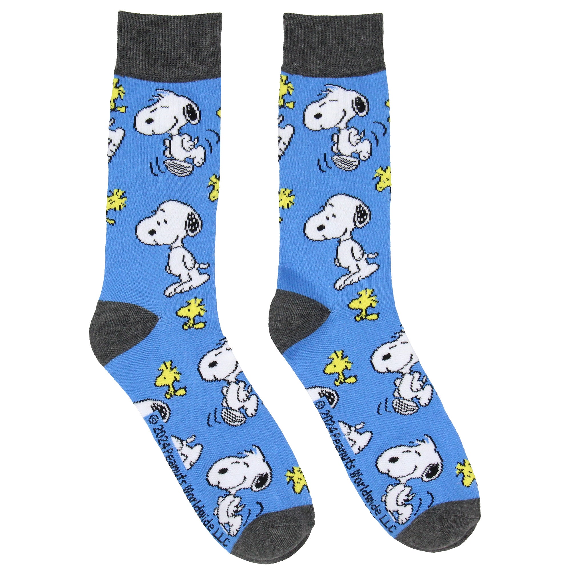 Peanuts Men's Snoopy, Woodstock, and Charlie Brown 2 Pair Adult Crew Socks