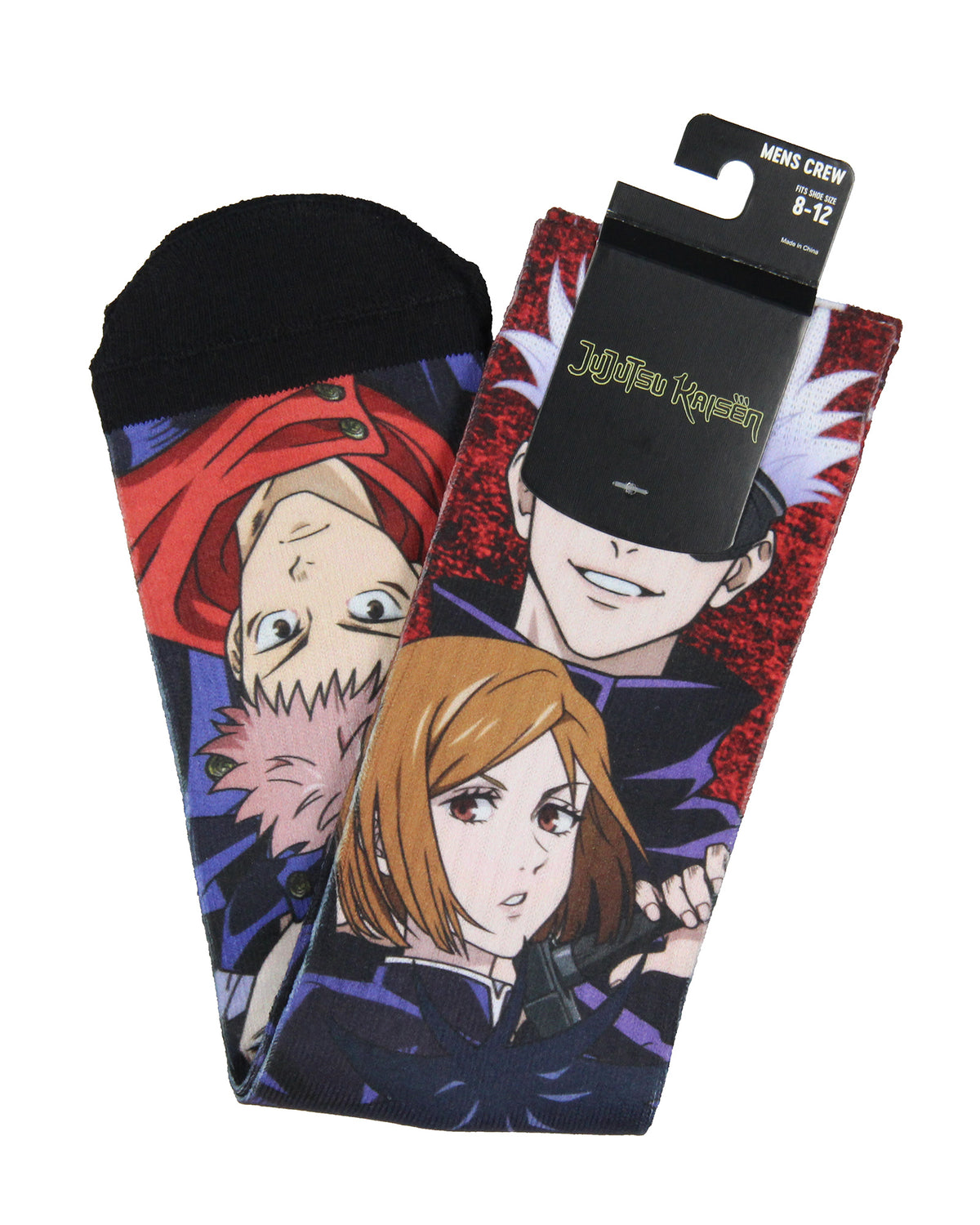Jujutsu Kaisen Men's Anime Character Art Sublimated Crew Sock
