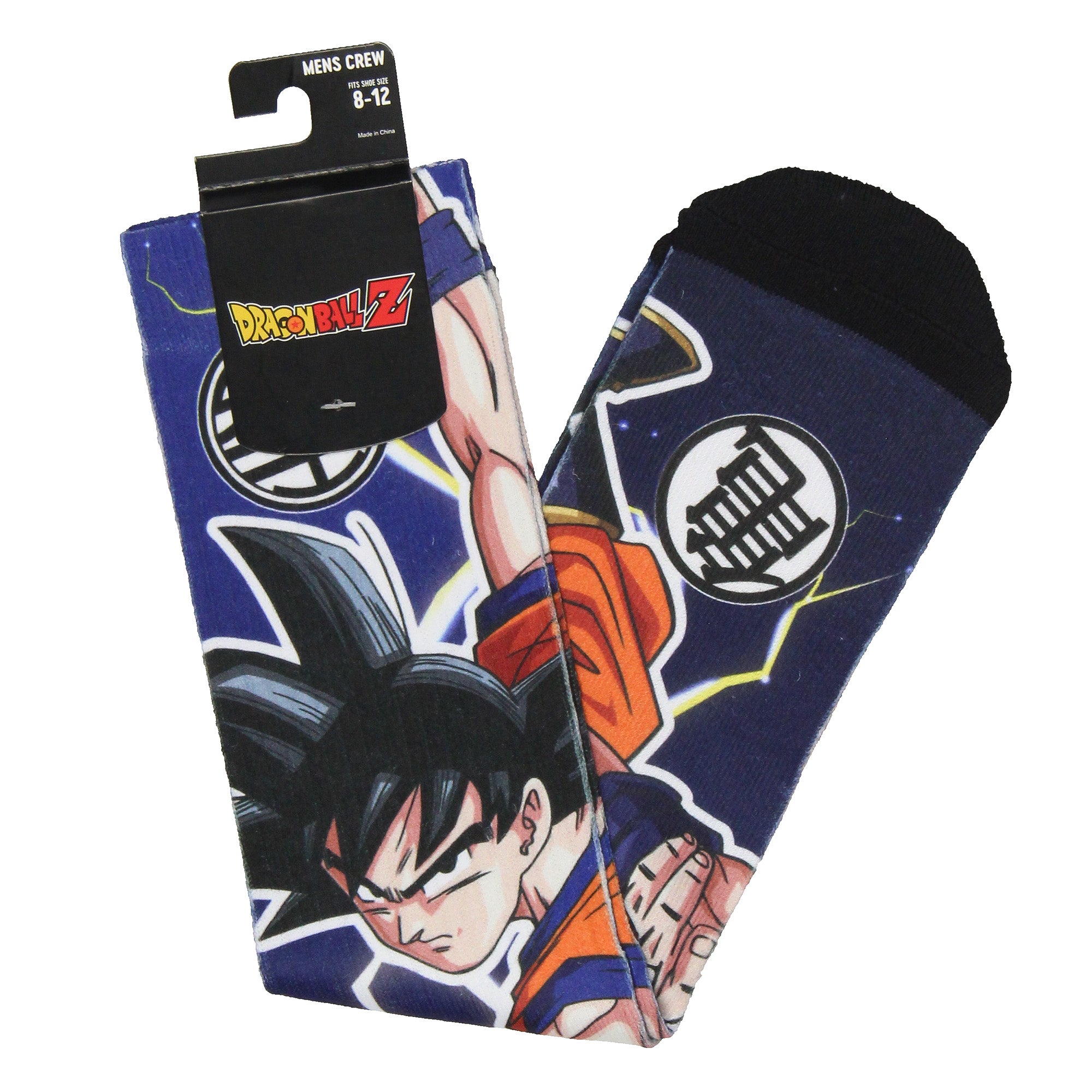 Dragon Ball Z Men's Goku Fighting Stance Design Sublimated Mid-Rise Crew Socks