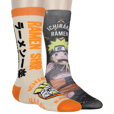 Naruto Men's Ichiraku Ramen Shop 2-Pack Mid-Calf Crew Socks